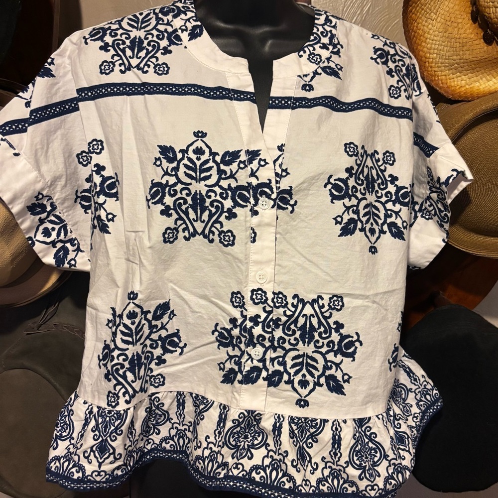 CeCe 100% cotton peplum blouse from Nordstrom.
